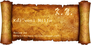 Kövesi Nilla névjegykártya